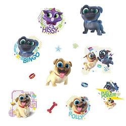 RoomMates Puppy Dog Pals Peel and Stick Muurstickers, 9" x 17,3", Blauw, Bruin, Rood, Geel - RMK3776SCS