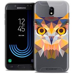 Caseink fodral för Samsung Galaxy J7 2017 J730 (5,5) fodral [Crystal Gel HD Polygon Series Animal - mjuk - ultratunn - tryckt i Frankrike] uggla