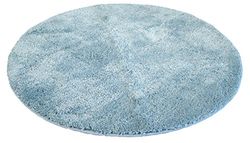 Kinzler J-10083/17 - Tappetino per Il Bagno Tondo, in Microfibra, 90 cm, Colore: Blu Chiaro