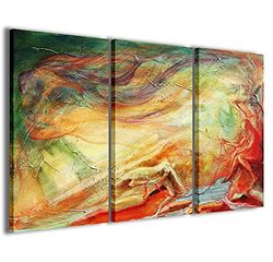 Stampe su Tela Cuadro Riverside lienzo moderno de 3 paneles ya enmarcados, listo para colgar, 90 x 60 cm