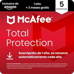 McAfee Total Protection para 5 dispositivos, 2025 |15 meses |VPN segura, el software de seguridad incluye antivirus, gestor de contraseñas, supervisión de identidad | Descarga digital