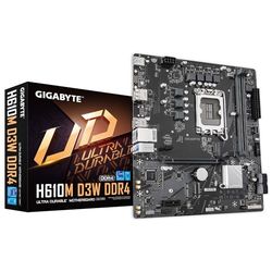 GIGABYTE H610M D3W DDR4 Carte mère - Compatible avec Les processeurs Intel Core de 14e génération, VRM 5+1+1 Phases, jusqu'à 3200 MHz DDR4, 1xPCIe 3.0 M.2, LAN 1 GbE, USB 3.2 Gen 1