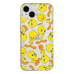 ERT GROUP mobiltelefonfodral för Iphone 14 PLUS originalt och officiellt licensierat Looney Tunes mönster Tweety 010 optimalt anpassad till formen på mobiltelefonen, gedeeltelijk transparant