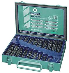 Eurobit 4000 Set con 180 Punte per Metallo in Acciaio HSS-R, mm 1-10 x 0,5