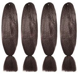 American Dream Brilliant Jumbo Kanekelon Braid for Hair Weaves, Dreads and Avant Garde Creative Styling, Mousey Brown, Pack of 4
