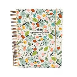 Kalender 2022 weekoverzicht - incl. kalender notities menu's - 225 x 195 - Spaans - bloemenkalender - ringen - 2022 met de hele illusie van de wereld - Susiko, SSK001