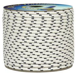 Corderie Italiane 006051978 - Trenza de Playa Multiusos para jardín y Bricolaje, estabilizado a los Rayos UV, Resistente a la Intemperie y a la Intemperie, 6 mm, 50 m, Color Blanco con indicador Azul