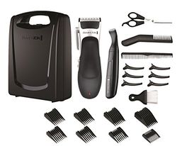 Remington Stylist Hair Clippers Kit with Self-Sharpening Ceramic Blades (Cordless, 40-Minute Usage, 25 Piece Kit inc. Hair Clippers & Detail Trimmer, 8 Comb Lengths (3–25 mm), Storage Case) HC366