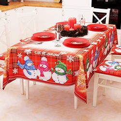 PETTI Artigiani Italiani - Nappe de Table Anti-Taches de Noël, Nappe de Table de Cuisine, Motif Bonhomme x 24 Places (140 x 450 cm) 100% Made in Italy