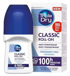Triple Dry Rolo anti-transpirante/Deo Roller com 72 STD, proteção respirável, 1 x 50 ml