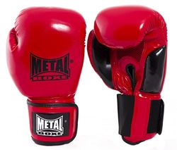 Metal Boxe Formación De Super Competencia Guantes Boxeo, Adultos Unisex, Rojo, 10oz