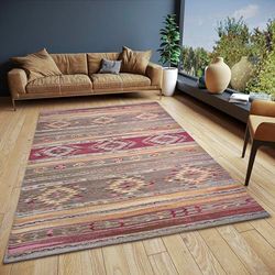 HANSE Home Necla Boho tapijt, plat weefsel, boho-stijl, antislip onderkant, vintage geometrisch patroon, hoogwaardig geweven voor woonkamer, slaapkamer, eetkamer, hal, meerkleurig, 60 x 90 cm