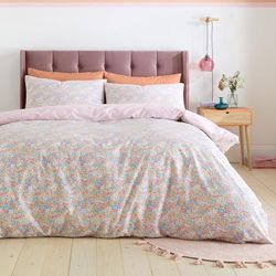 Catherine Lansfield Darcy Parure de lit réversible avec Housse de Couette et taies d'oreiller Motif Floral Rose