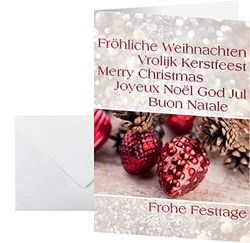 SIGEL DS061 Christmas Greeting Card "Christmas Spirit", A6 (A5), blank, 10 Pieces incl. 10 envelopes, easy to print