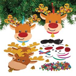 Baker Ross FX805 Renne 'Lumières de Noël' Kit d'enfilage de perles - Pack de 5, kits d'artisanat de Noël pour les enfants