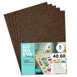 m-office Plaques de Mousse EVA Colorées pailletée 40x60cm, Feuilles de Mousse à Découper, Mousse Pailleté, Idéal pour Loisirs Créatifs, Scrapbooking, École ou Activités Manuelles (Brun foncé, 5 uds)