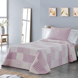 VIALMAN Colcha Bouti Leve Sofia 21 para cama de casal de 150 cm, colcha de cama de 150, tamanho colcha de 250 x 270 cm, cor rosa