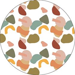 Bonateks, Round Digital Printed Mouse Pad, Non-Slip Base, for Office and Home, Diameter:22cm