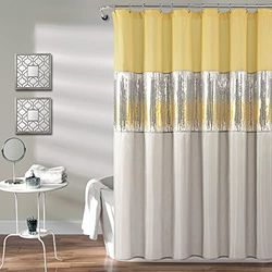 Lush Decor Night Sky Rideau de Douche Jaune/Gris 183 x 183 cm