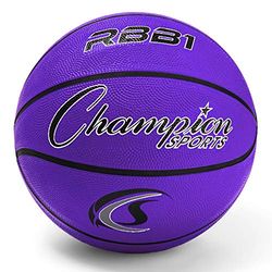 Champion Sports Oficial Heavy Duty capa de borracha nylon basquetebol (roxo, tamanho 7)
