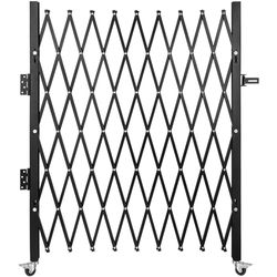 VEVOR Single Folding Security Gate, 74" W x 51.57" H Folding Door Gate, Steel Accordion Security Gate, Flexible Expanding Security Gate, 360° Rolling Barricade Gate, Scissor Gate or Door with Padlock