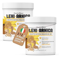 LeniArnica Gel Arnica Montana al 98% per Pelli Sensibili - Lenitivo, Ipoallergenico, Senza Profumo - Dermatologicamente Testato 2x550ml