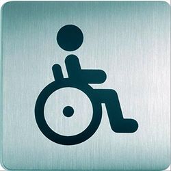 Durable 495923 Pictogram WC Disabled, Square, 150 x 150 mm, stainless Steel
