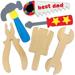 Baker Ross FE551 Decoraciones Artesanales Herramienta de Madera - Paquete de 10, Decora tus propias formas de madera, Haz las tuyas propias para niños,