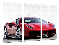 Quadro moderno fotográfico carro desportivo, Ferrari vermelho, 97 x 62 cm ref. 26385