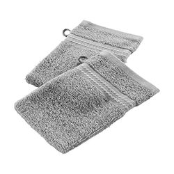 douceur d'intérieur, 2 Gants de Toilette (15 x 21 cm) Excellence Bio Galet, Eponge Unie