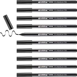 edding 1255 rotulador caligráfico - negro - 10 rotuladores - punta 2 mm - rotulador de fibra para papel, madera, terracota - principiantes, letras a mano, bullet journals, libros de caligrafía