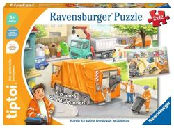 Ravensburger tiptoi Puzzle 00138 Puzzle für kleine Entdecker: Müllabfuhr, Kinderpuzzle ab 3 Jahren, für 1 Spieler