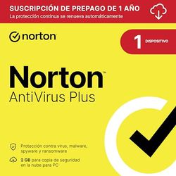Norton Antivirus Plus 2025 |1 Dispositivo| 1 año con renovación automática| Descarga digital