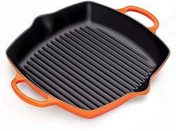 Le Creuset Parrilla cuadrada alta de hierro fundido, 30 cm, Volcanico, 20200300900422