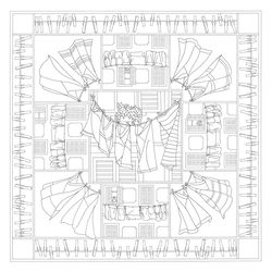 H DUPONT DUPCARPW134C - Un quadrato di seta da appendere - Tessuto 100% seta - 90x90cm - finestra