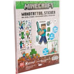phoenix group AG Minecraft Lot de 6 Feuilles de Stickers muraux avec Figurines Minecraft