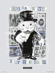 Erik - Art Print Illustration Monopoly - You Can Never Beat the Bank, 30 x 40 cm
