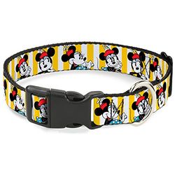 Buckle Down Minnie Mouse met hoed, gestreept, geel/wit, kunststof, clip halsketting