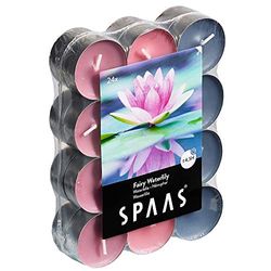 Spaas 24 Scented Tealights Assorted Colours, ± 4.5 Hours, Fairy Waterlily