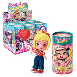 KOOKYLOOS Sunday Funday Verzamelpop verrassingspop met modieuze accessoires, schoenen, kleding en speelgoed met 3 grappige uitdrukkingen, inclusief 6 poppen uit de Sunday Funday-serie (Box A)