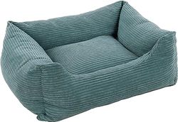 Flamingo Lit Velluto Bleu pour Chien Chat - Panier pour Chien Chat - 80x67x22cm - Lavable - Fond Anti-dérapant - Housse Amovible Lieu de Couchage Doux et Confortable
