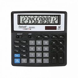 Rebell RE-BDC312 tafelrekenmachine BDC312, 12-cijferig gebogen LCD-display, zwart