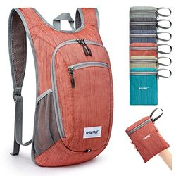 G4Free Sac à dos de randonnée léger et pliable 10 L/15 L, Rouge, 10L