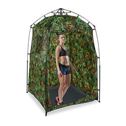 Relaxdays Omklädningstält, XXL ståtält med popup-funktion, HBT 228 x 140 x 140 cm, vattentätt, vikbart, kamouflagemönster, grön