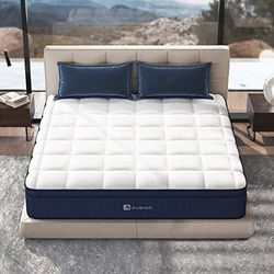 Avenco Matelas 135×190 h2, Épaisseur 25 cm, Matelas Latex 3 Zones de Soutien, Matelas à Ressorts Ensachés, Mousse à Mémoire en Fibre de Bambou, Luxueux Matelas en Tissu Tencel Respirant, Soutien Ferme