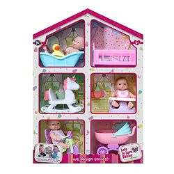 JC TOYS – Casita 3 Pupazzi e 6 Accessori, Multicolore (16755)