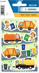 HERMA 15482 Pegatinas para niños, diseño de hombre de basura (30 pegatinas, papel mate), autoadhesivas, permanentes, para niñas y niños, multicolor
