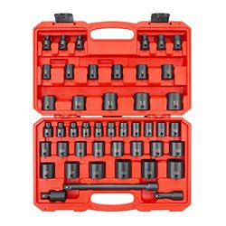 TEKTON 1/2 Inch Drive 6-punts Impact Socket Set, 45-delig (5/16-1-1/4 "., 8-32mm) | SID92403