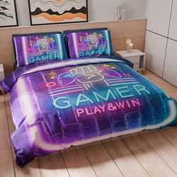 PETTI Artigiani Italiani - Gamer Single Duvet Cover Set 160 x 200 cm (1 Pillowcase 50 x 80 cm Included) Soft Microfibre Duvet Cover Set with Digital Print - Made in Italy