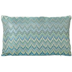 Alexandra House Living Blauw textielkussen, 30 x 50 cm